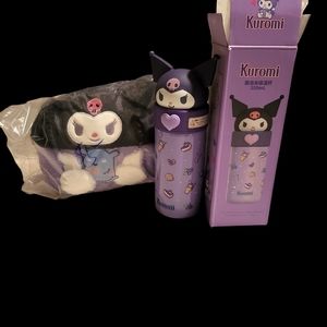 Kuromi baby plush handbag & Sanrio Kuromi thermos cup